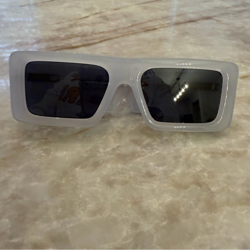 Off-White Troy Arrow Grey Blue Rectangular Sungla… - image 1